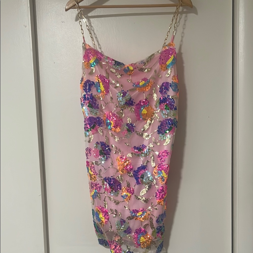 Sequin Floral Dress